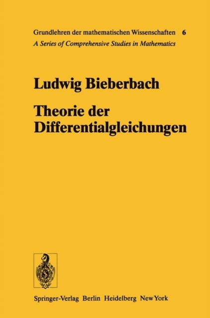 Ludwig Bieberbach - Theorie der Differentialgleichungen, E-bok