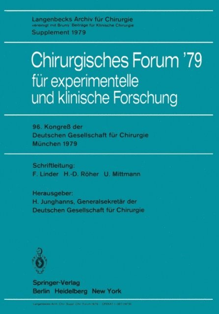 H. Junghanns - Chirurgisches Forum ’79, E-bok