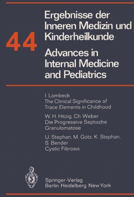 H. P. Wolff, A. Prader, G. A. Martini, G.-A. von Harnack, P. Frick - Ergebnisse der Inneren Medizin und Kinderheilkunde/Advances in Internal Medicine and Pediatrics, E-bok