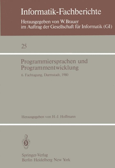 H.-J. Hoffmann - Programmiersprachen und Programmentwicklung, E-bok