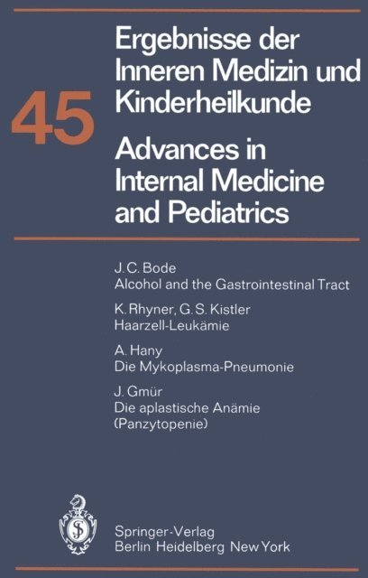 A. Prader, G. A. Martini, G.-A. von Harnack, P. Frick - Ergebnisse der Inneren Medizin und Kinderheilkunde / Advances in Internal Medicine and Pediatrics, E-bok