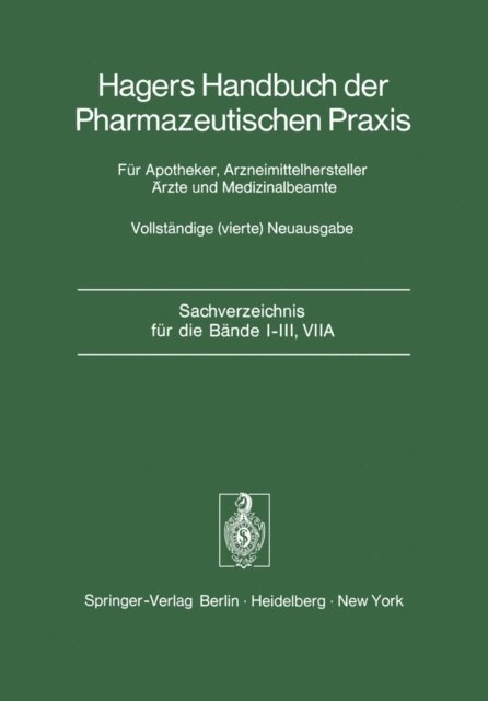 L. Horhammer, P. H. List - Sachverzeichnis für die Bände I–III, VIIA, E-bok
