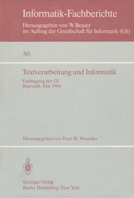 P.R. Wossidlo - Textverarbeitung und Informatik, E-bok