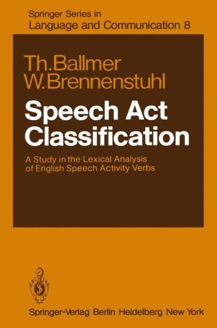 W. Brennstuhl, T. Ballmer - Speech Act Classification, E-bok