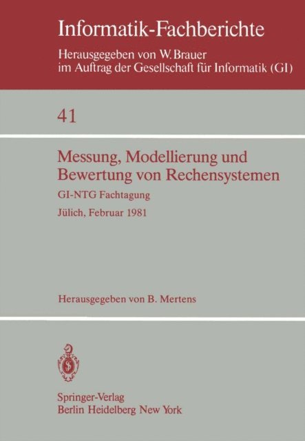 B. Mertens - Messung, Modellierung und Bewertung von Rechensystemen, E-bok