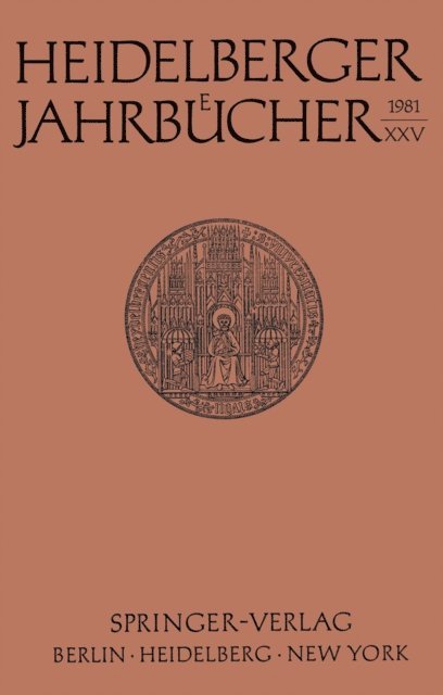 H. Schipperges - Heidelberger Jahrbücher, E-bok