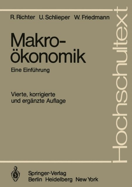 Willy Friedmann, Ulrich Schlieper, Rudolf Richter - Makroökonomik, E-bok