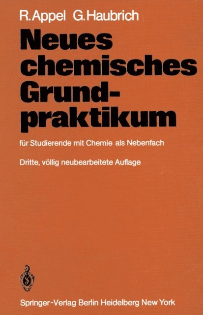 G. Haubrich, R. Appel - Neues chemisches Grundpraktikum, E-bok