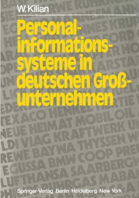 W. Kilian - Personalinformationssysteme in deutschen Großunternehmen, E-bok