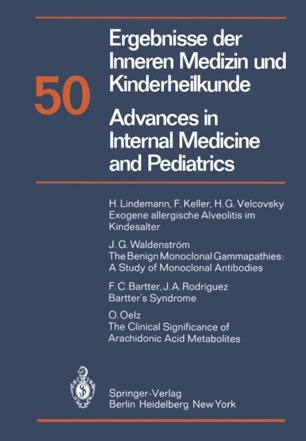 A. Prader, G. A. Martini, K. Kochsiek, G.-A. von Harnack, P. Frick - Ergebnisse der Inneren Medizin und Kinderheilkunde / Advances in Internal Medicine and Pediatrics, E-bok