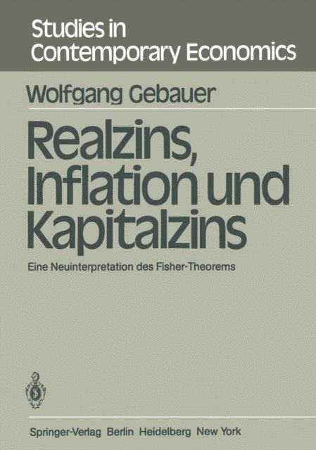 W. Gebauer - Realzins, Inflation und Kapitalzins, E-bok
