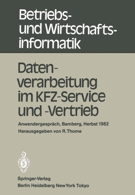 R. Thome - Datenverarbeitung im KFZ-Service und -Vertrieb, E-bok