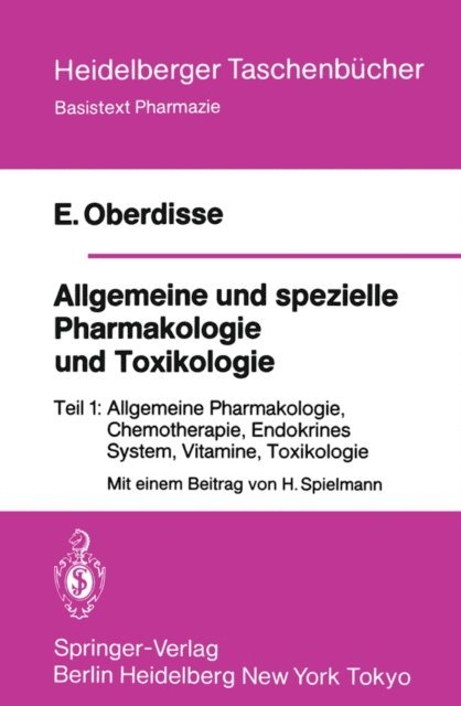 E. Oberdisse - Allgemeine und spezielle Pharmakologie und Toxikologie, E-bok