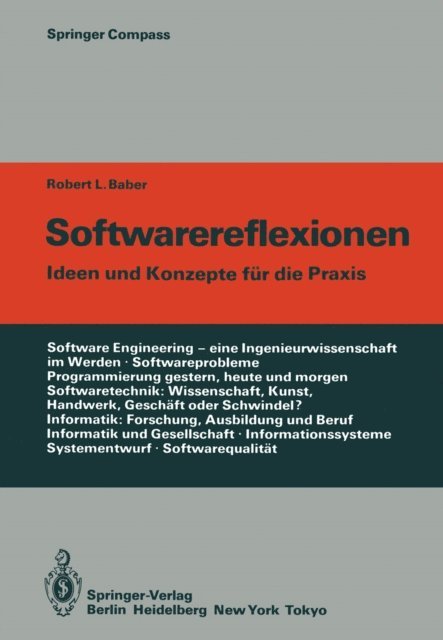 Robert L. Baber - Softwarereflexionen, E-bok
