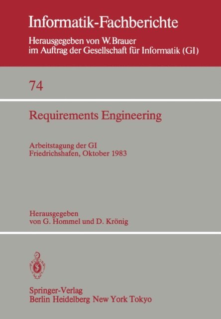 D. Kronig, G. Hommel - Requirements Engineering, E-bok