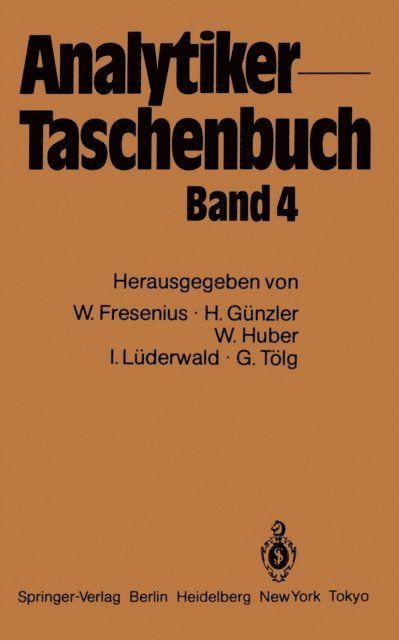 Gunter Tolg, Ingo Luderwald, Walter Huber, Helmut Gunzler, Wilhelm Fresenius - Analytiker-Taschenbuch, E-bok