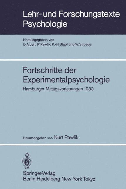 K. Pawlik - Fortschritte der Experimentalpsychologie, E-bok