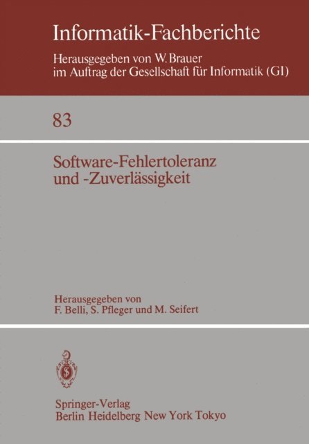 M. Seifert, S. Pfleger, F. Belli - Software-Fehlertoleranz und -Zuverlässigkeit, E-bok