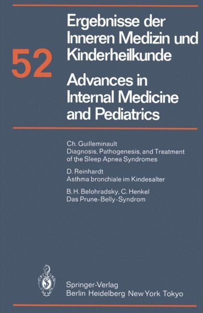A. Prader, G. A. Martini, K. Kochsiek, G.-A. von Harnack, P. Frick - Ergebnisse der Inneren Medizin und Kinderheilkunde / Advances in Internal Medicine and Pediatrics, E-bok