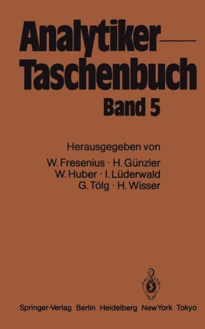 H. Wisser, Gunter Tolg, Ingo Luderwald, Walter Huber, Helmut Gunzler, Wilhelm Fresenius - Analytiker-Taschenbuch, E-bok