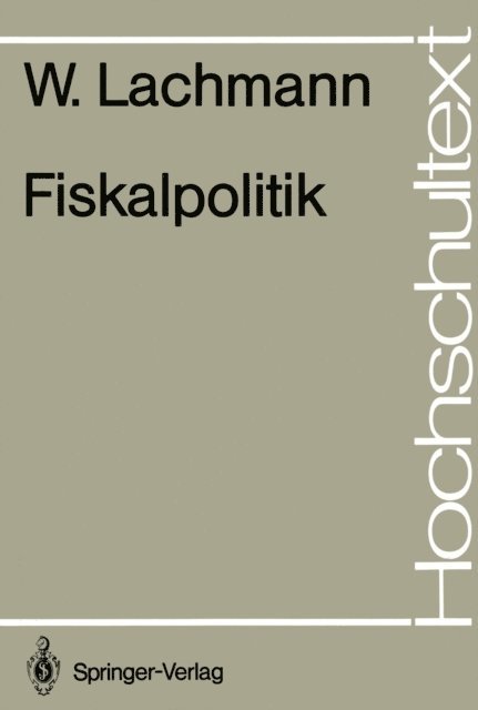 Werner Lachmann - Fiskalpolitik, E-bok