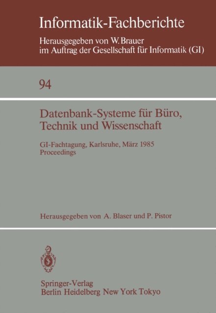 Peter Pistor, Albrecht Blaser - Datenbank-Systeme für Büro, Technik und Wissenschaft, E-bok