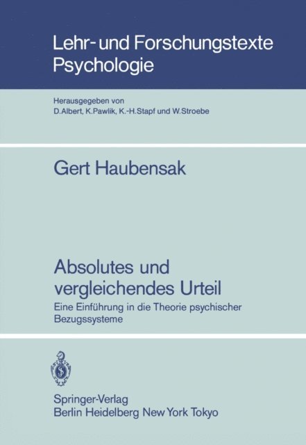 Gert Haubensak - Absolutes und vergleichendes Urteil, E-bok