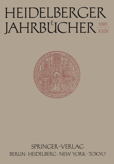 H. Schipperges - Heidelberger Jahrbücher, E-bok