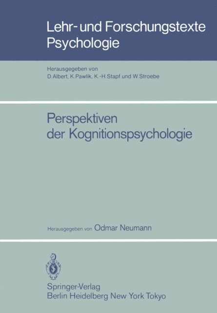 Odmar Neumann - Perspektiven der Kognitionspsychologie, E-bok