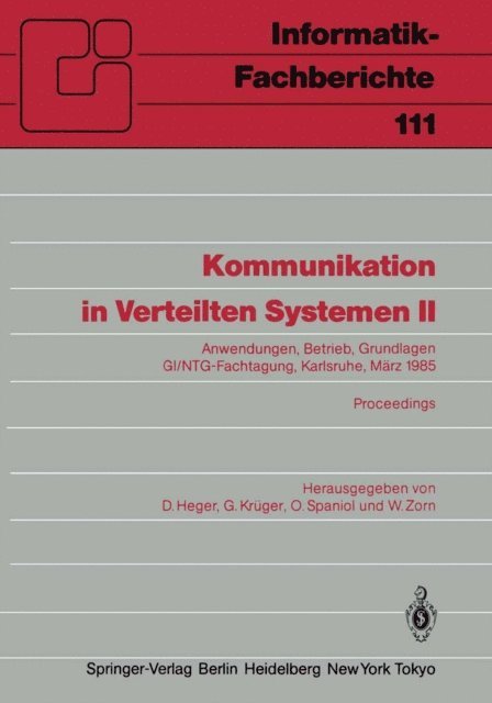 Werner Zorn, Otto Spaniol, Gerhard Kruger, Dirk Heger - Kommunikation in Verteilten Systemen II, E-bok