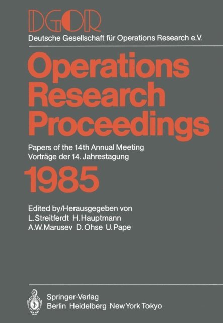 U. Pape, D. Ohse, A.W. Marusev, H. Hauptmann, L. Streitferdt - DGOR, E-bok