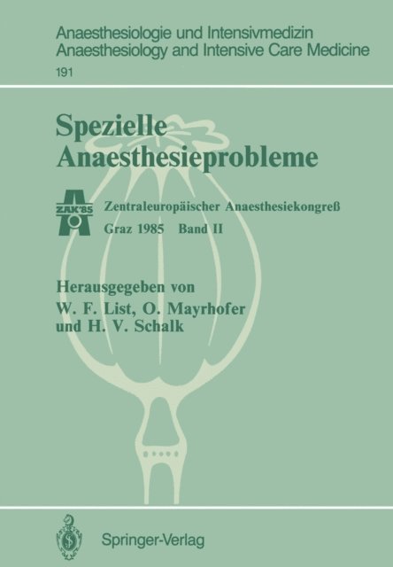 H.-V. Schalk, O. Mayrhofer, W. List - Spezielle Anaesthesieprobleme, E-bok