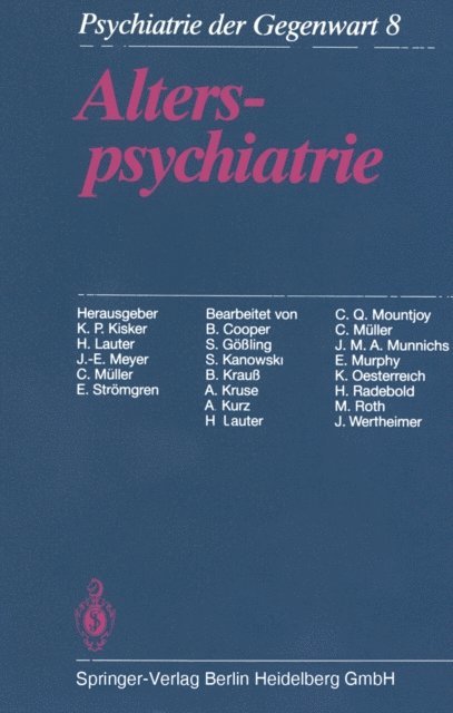 E. Stromgren, C. Muller, J.-E. Meyer, H. Lauter, K.P. Kisker - Alterspsychiatrie, E-bok