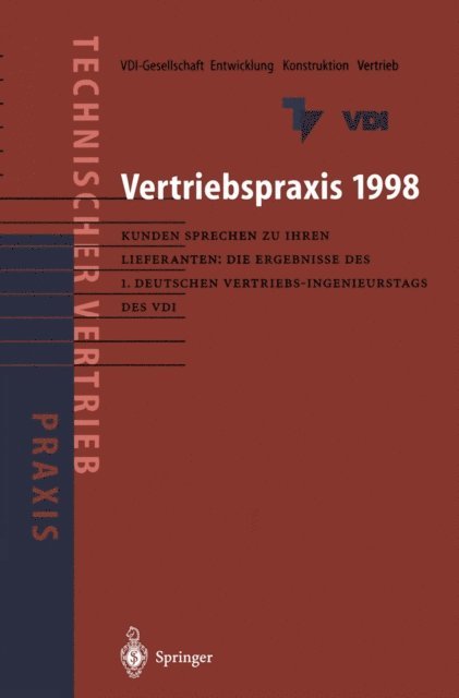 VDI-Gesellschaft Entwicklung Konstruktion Vertrieb - Vertriebspraxis 1998, E-bok