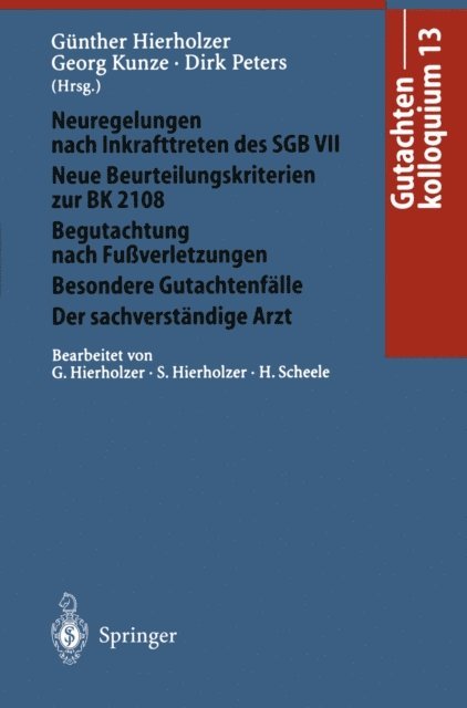 Dirk Peters, Georg Kunze, Gunther Hierholzer - Gutachtenkolloquium 13, E-bok