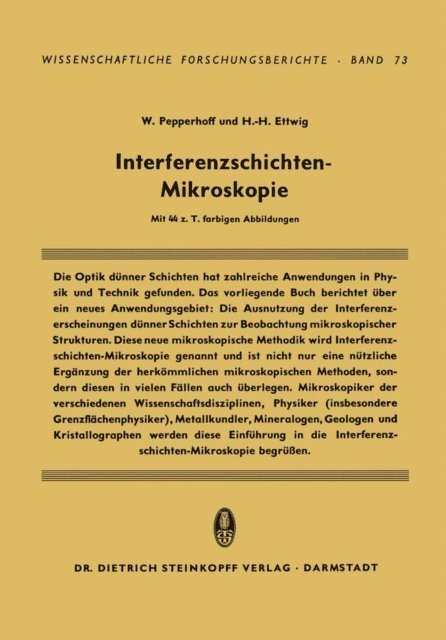 Hans-Heinrich Ettwig, Werner Pepperhoff - Interferenzschichten-Mikroskopie, E-bok