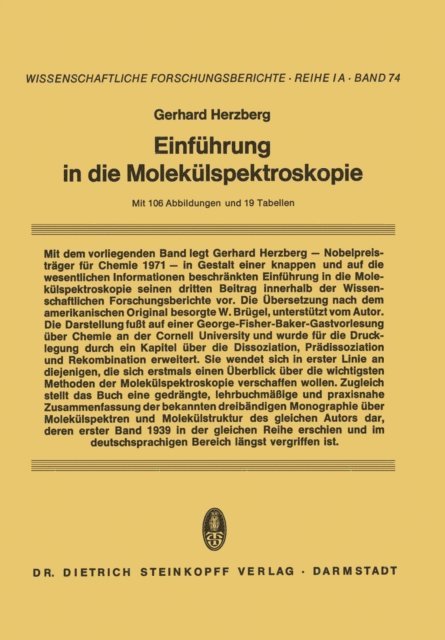 Gerhard Herzberg - Einführung in die Molekülspektroskopie, E-bok
