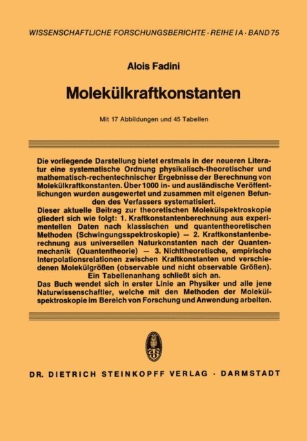 Alois Fadini - Molekülkraftkonstanten, E-bok