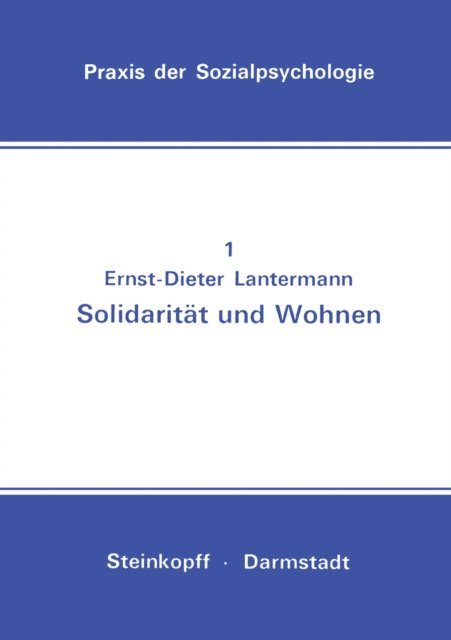 Ernst-Dieter Lantermann - Solidarität und Wohnen, E-bok