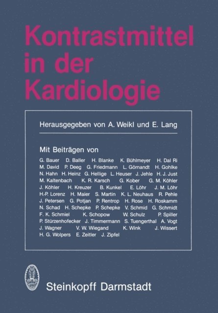 E. Lang, A. Weikl - Kontrastmittel in der Kardiologie, E-bok