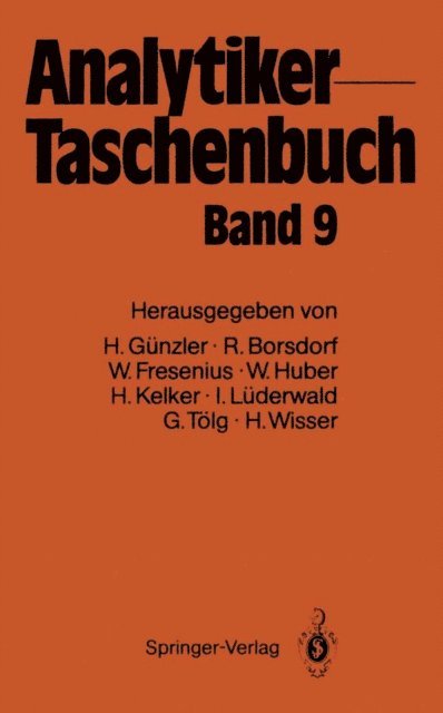 Hermann Wisser, Gunter Tolg, Ingo Luderwald, Hans Kelker, Walter Huber, Helmut Gunzler, Wilhelm Fresenius - Analytiker-Taschenbuch, E-bok
