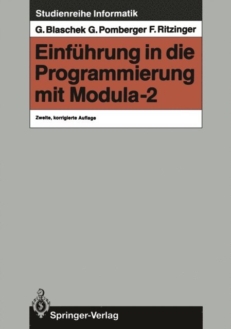 Franz Ritzinger, Gustav Pomberger, Gunther Blaschek - Einführung in die Programmierung mit Modula-2, E-bok