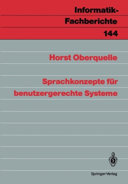Horst Oberquelle - Sprachkonzepte für benutzergerechte Systeme, E-bok