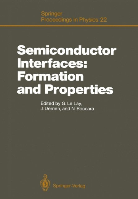 Nino Boccara, Jacques Derrien, Guy LeLay - Semiconductor Interfaces: Formation and Properties, E-bok