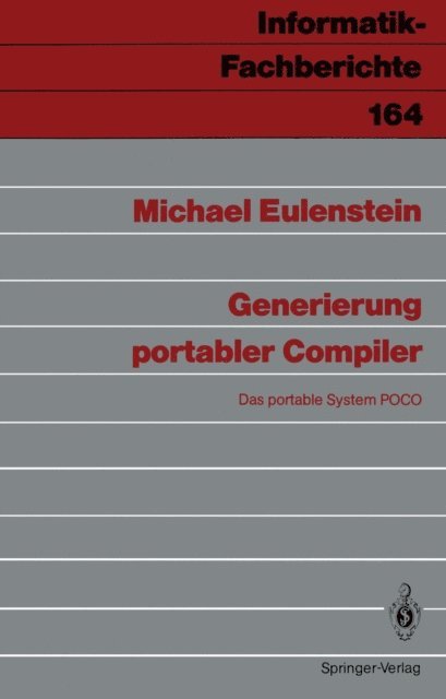 Michael Eulenstein - Generierung portabler Compiler, E-bok