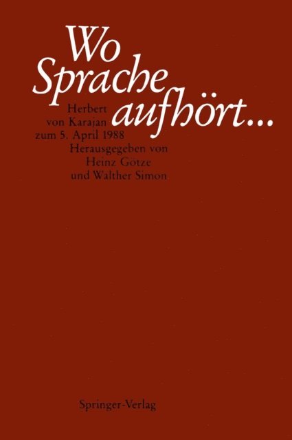 Walther Simon, Heinz Gotze - Wo Sprache aufhört...., E-bok