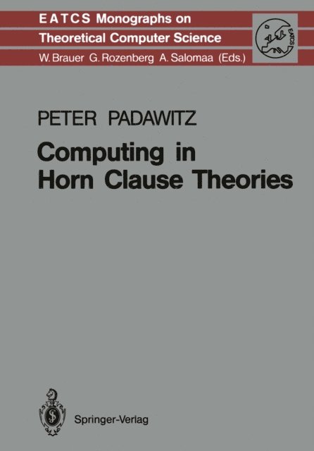 Peter Padawitz - Computing in Horn Clause Theories, E-bok