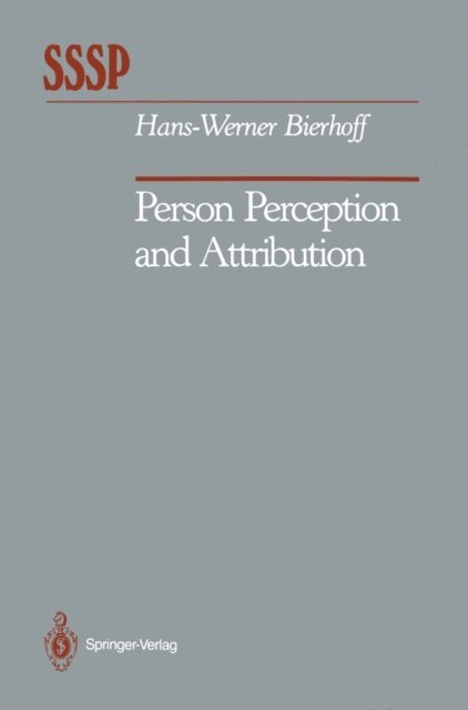 Hans-Werner Bierhoff - Person Perception and Attribution, E-bok