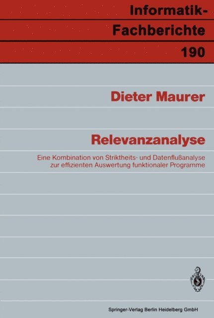 Dieter Maurer - Relevanzanalyse, E-bok