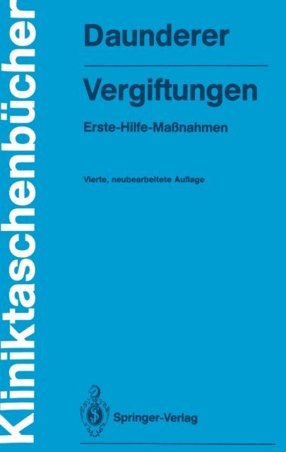 Max Daunderer - Vergiftungen, E-bok